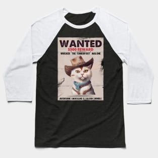 wild west wanted cat Baseball T-Shirt